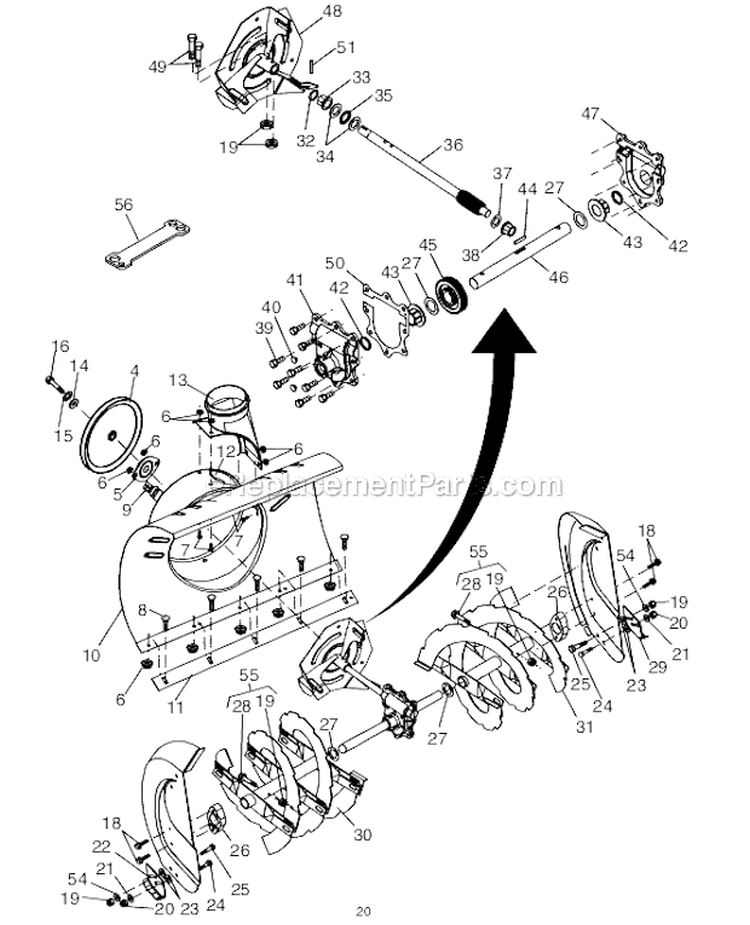 Page A Diagram and Parts List for PP930ES  Poulan Snow Blower