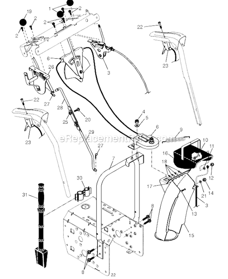 Page B Diagram and Parts List for PP930ES  Poulan Snow Blower