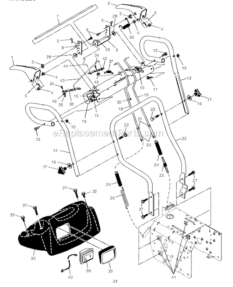 Page C Diagram and Parts List for PP930ES  Poulan Snow Blower