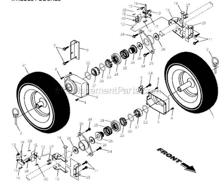 Page F Diagram and Parts List for PP930ES  Poulan Snow Blower