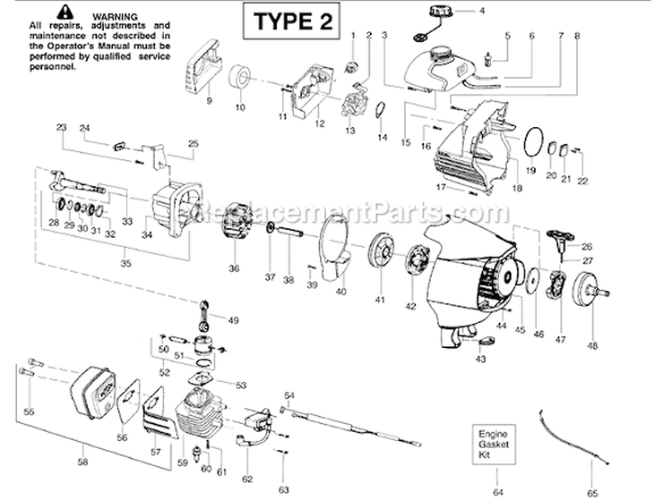 Page A Diagram and Parts List for PPB100E Type 2 Poulan Trimmer
