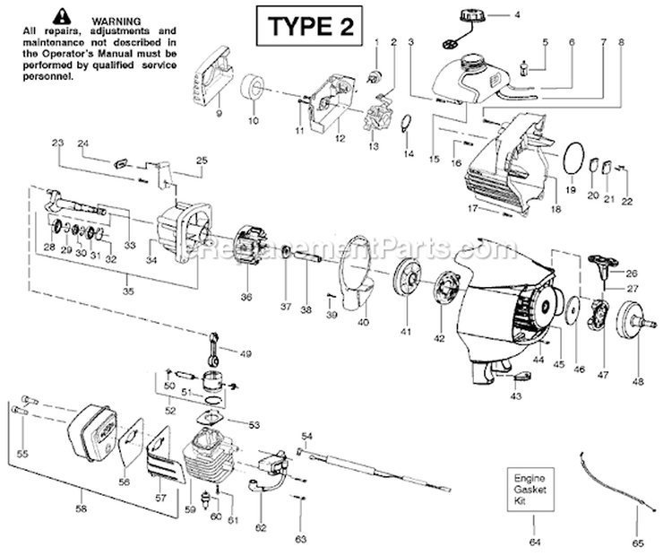 Page A Diagram and Parts List for PPB150E Type 2 Poulan Trimmer