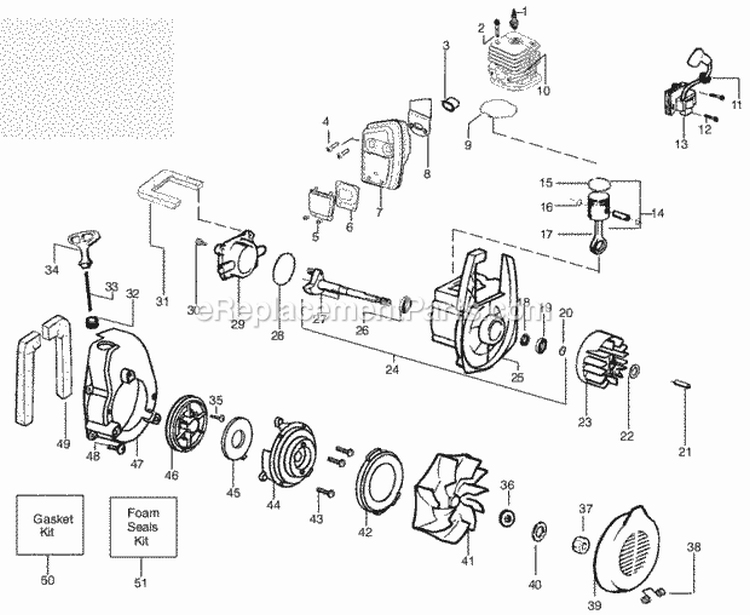 Page B Diagram and Parts List for PPB2000LE Type5 Poulan Leaf Blower / Vacuum
