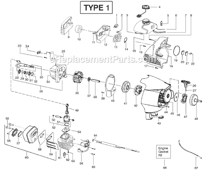 Page A Diagram and Parts List for PPB32SST Type 1 Poulan Trimmer