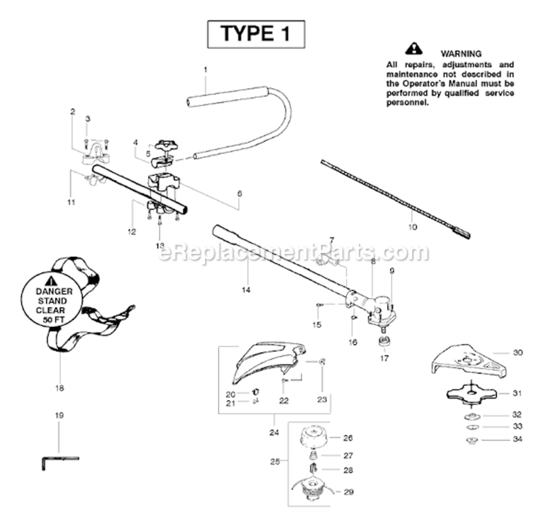 Page A Diagram and Parts List for PPB4000C Type 1 Poulan Edger