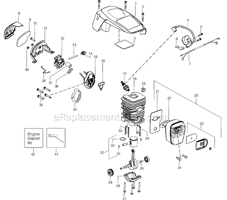 Page B Diagram and Parts List for PPB4018 Type 2 Poulan Chainsaw