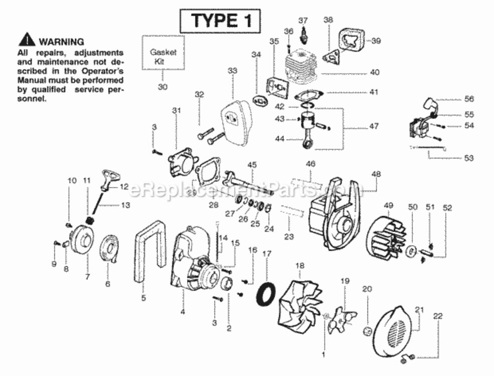 Page D Diagram and Parts List for PPBVM200 Type 1 Poulan Leaf Blower / Vacuum