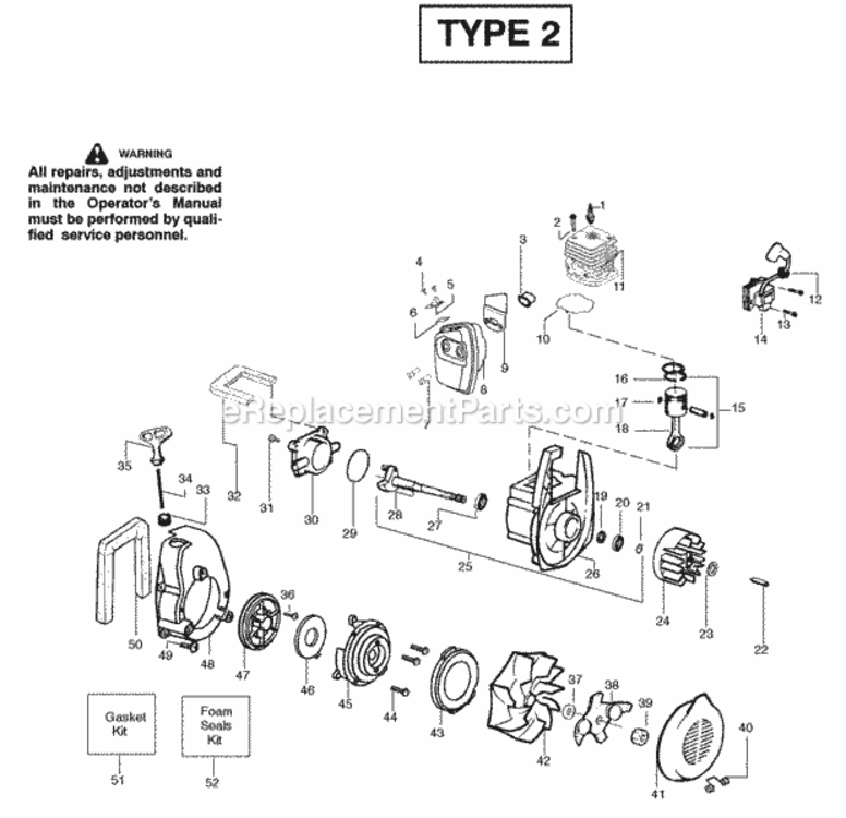 Page D Diagram and Parts List for PPBVM200 Type 2 Poulan Leaf Blower / Vacuum
