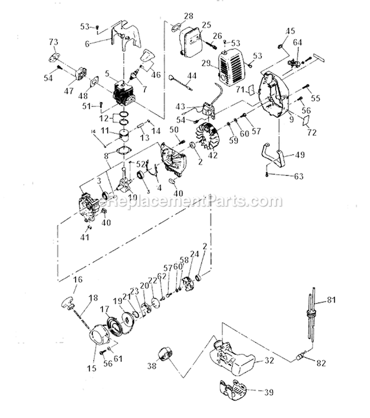 Page D Diagram and Parts List for PPC31  Poulan Trimmer