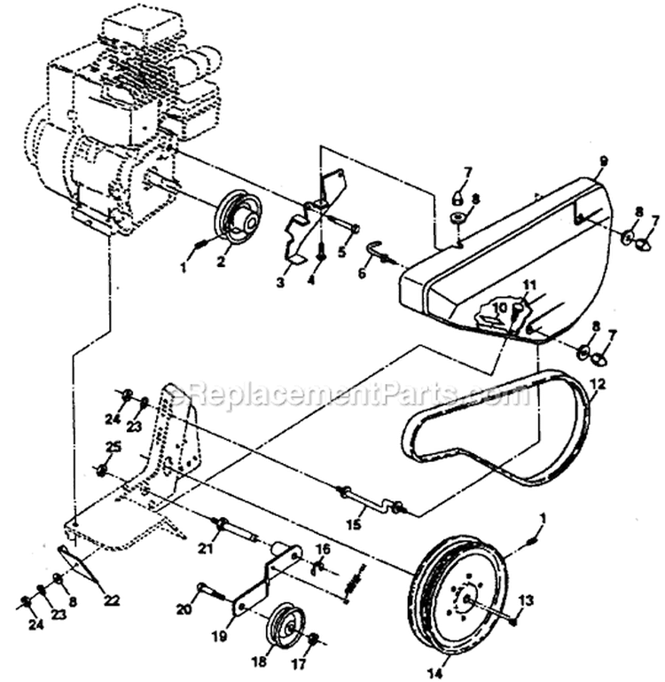 Page A Diagram and Parts List for PPFT3B  Poulan Tiller
