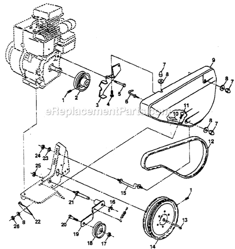 Page A Diagram and Parts List for PPFT3C  Poulan Tiller