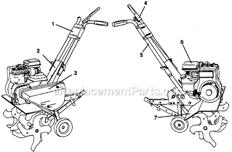 Page B Diagram and Parts List for PPFT3KA  Poulan Tiller