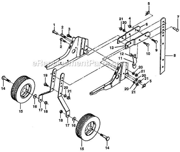 Page E Diagram and Parts List for PPFT5  Poulan Tiller