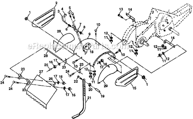 Page E Diagram and Parts List for PPRT5B  Poulan Tiller