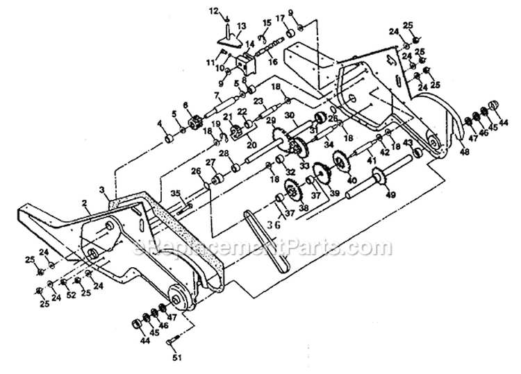 Page F Diagram and Parts List for PPRT5B  Poulan Tiller