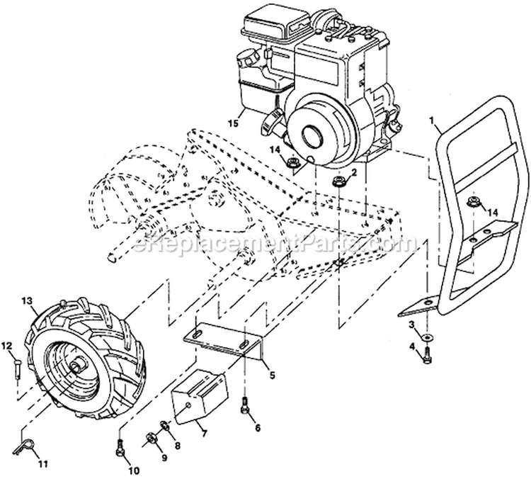Page D Diagram and Parts List for PPRT5K  Poulan Tiller