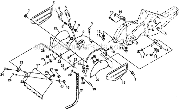 Page F Diagram and Parts List for PPRT5K  Poulan Tiller