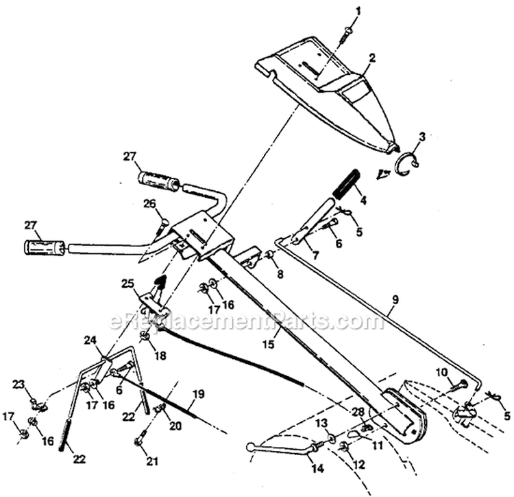 Page B Diagram and Parts List for PPRT8JA  Poulan Tiller