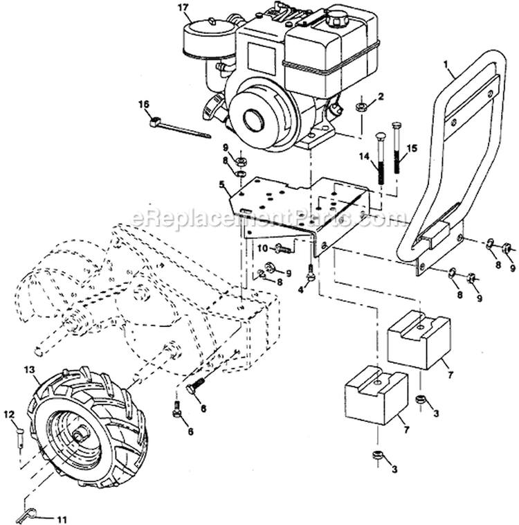 Page D Diagram and Parts List for PPRT8JA  Poulan Tiller