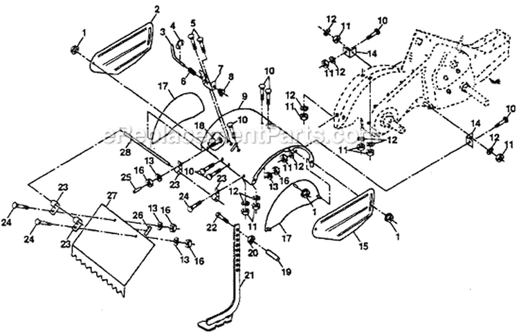 Page F Diagram and Parts List for PPRT8JA  Poulan Tiller