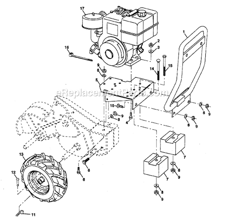 Page D Diagram and Parts List for PPRT8KA  Poulan Tiller