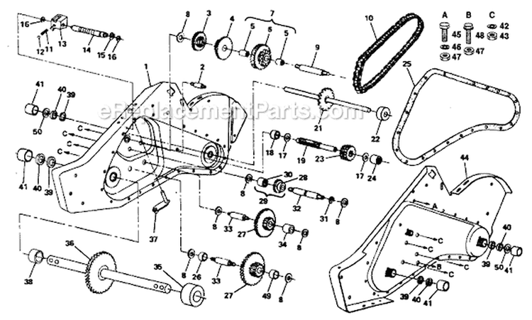 Page G Diagram and Parts List for PPRT8KA  Poulan Tiller