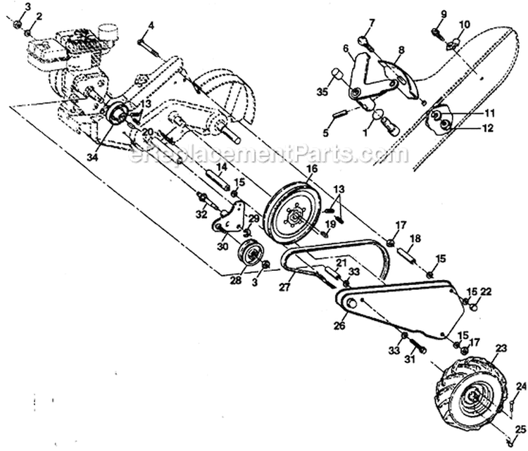 Page C Diagram and Parts List for PPRT8K  Poulan Tiller