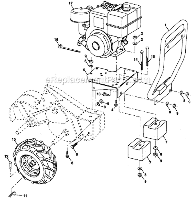 Page D Diagram and Parts List for PPRT8K  Poulan Tiller
