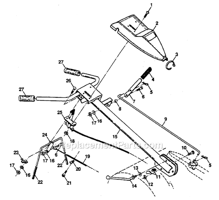 Page B Diagram and Parts List for PPRTJA  Poulan Tiller