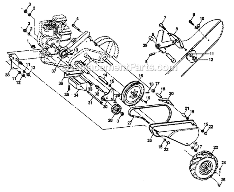 Page C Diagram and Parts List for PPRTJA  Poulan Tiller