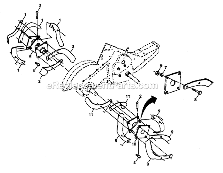 Page E Diagram and Parts List for PPRTJA  Poulan Tiller