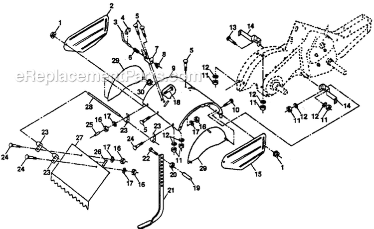 Page F Diagram and Parts List for PPRTJA  Poulan Tiller
