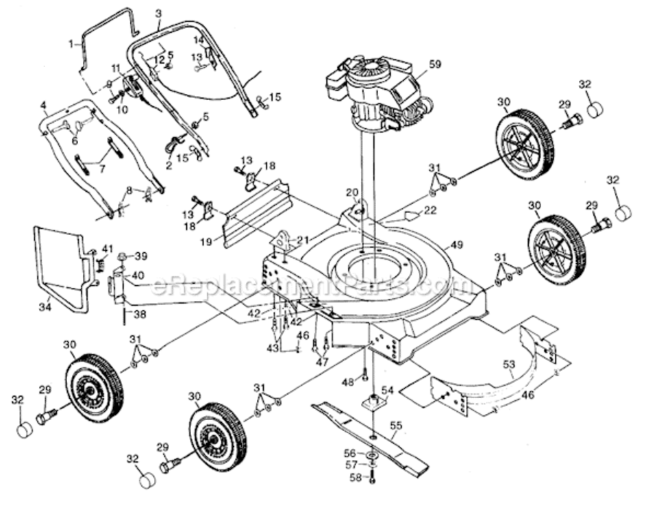 Page A Diagram and Parts List for PPT730S  Poulan Lawn Mower