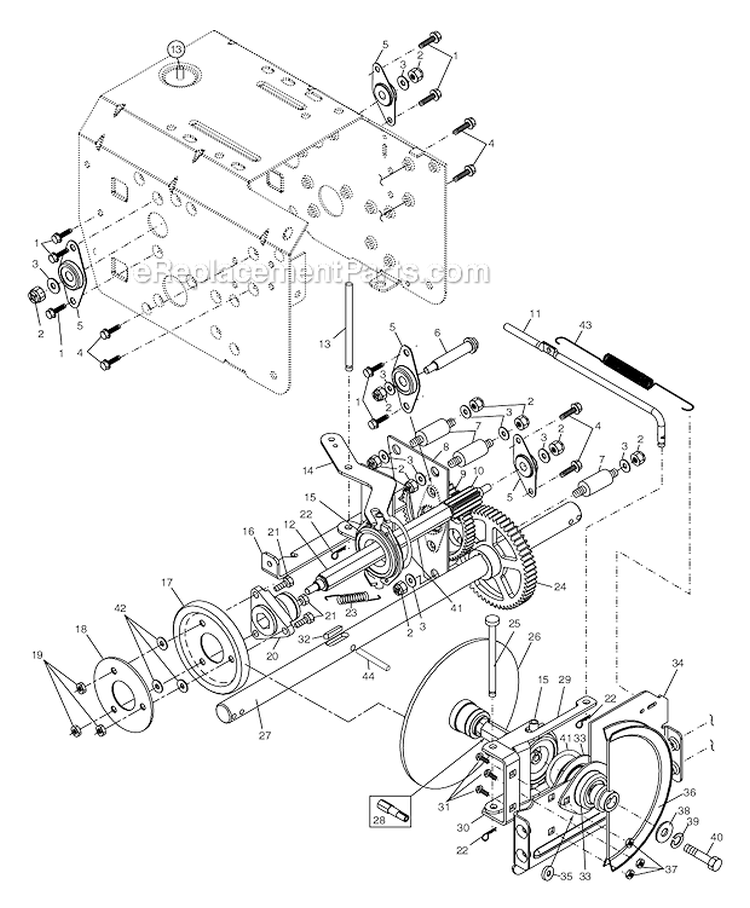 Drive Diagram and Parts List for PR10527ESA  Poulan Snow Blower