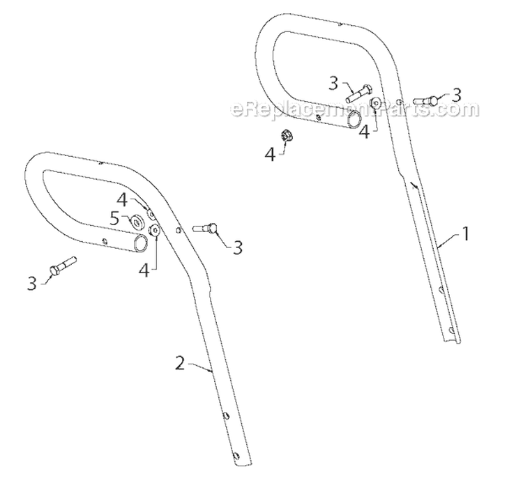 Handle Diagram and Parts List for PR14527ES 96198004702 - 2012-06 Poulan Snow Blower