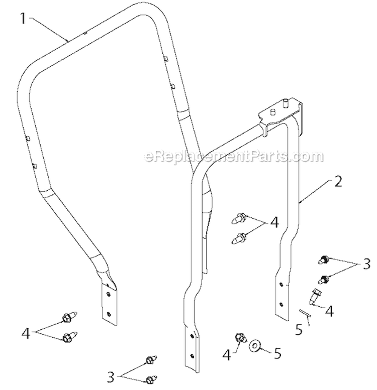Handle Diagram and Parts List for PR14527ES 96198004702 - 2012-06 Poulan Snow Blower