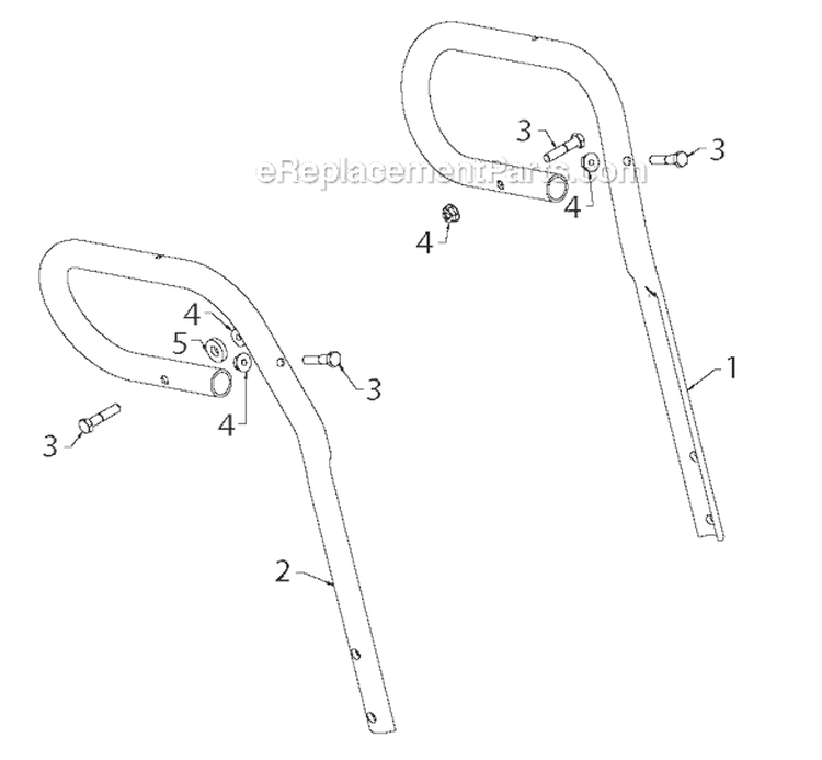 Handle Diagram and Parts List for PR14527ES 96198004704 - 2012-08 Poulan Snow Blower