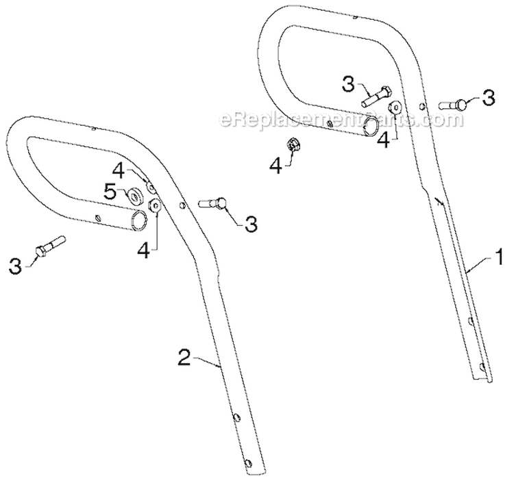 Handle Controls Diagram and Parts List for PR18530ES 96198004902 - 2012-07 Poulan Snow Blower