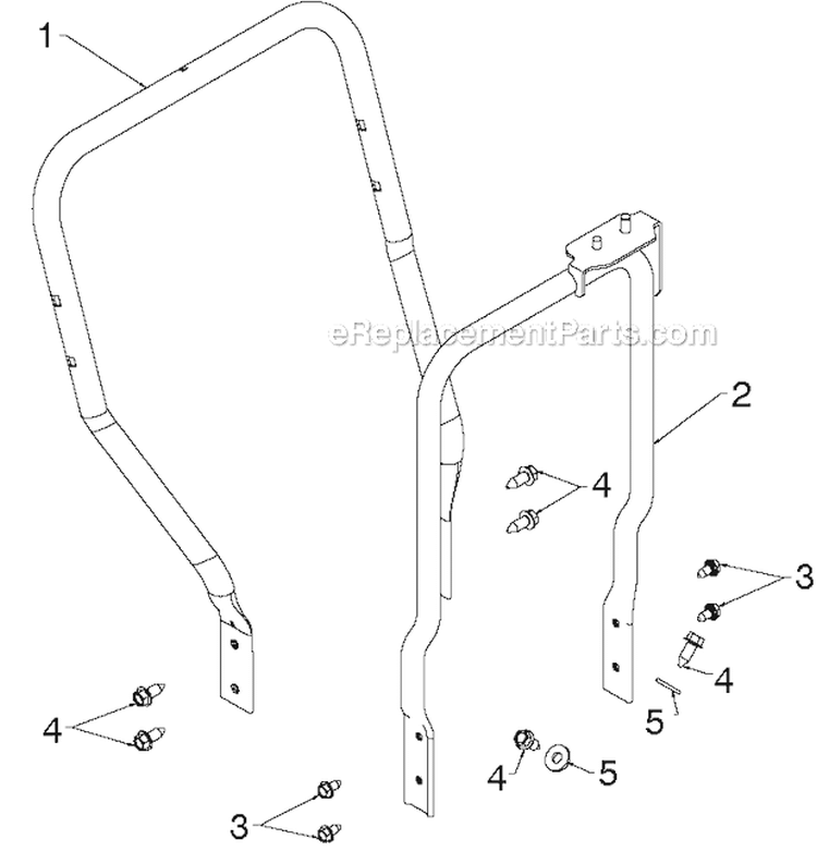 Handle Controls Diagram and Parts List for PR18530ES 96198004902 - 2012-07 Poulan Snow Blower