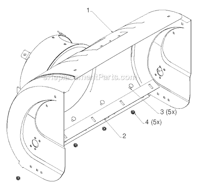 Auger Housing Impeller Diagram and Parts List for PR18530ES 96198004902 - 2012-07 Poulan Snow Blower