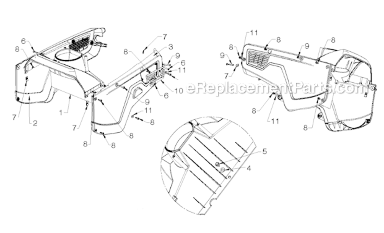 Cover Diagram and Parts List for PR521 2013-05 Poulan Snow Blower