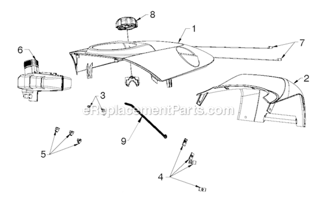 Page E Diagram and Parts List for PR521 2013-05 Poulan Snow Blower