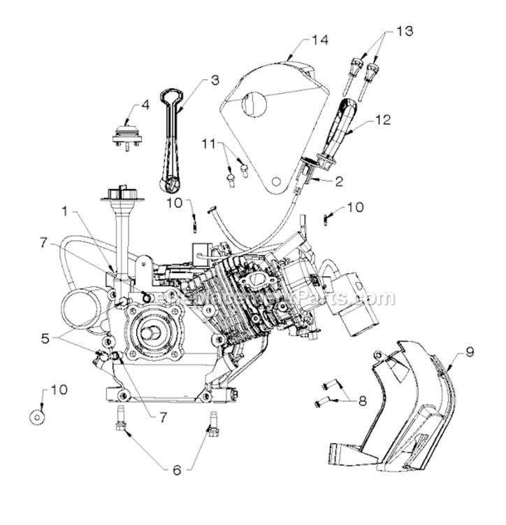 Page H Diagram and Parts List for PR521 2013-05 Poulan Snow Blower