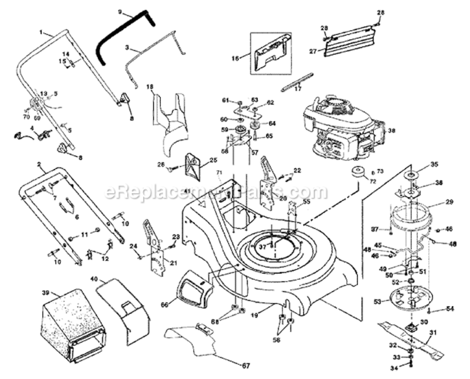 Page A Diagram and Parts List for PR55R621CA 2000-01 Poulan Lawn Mower