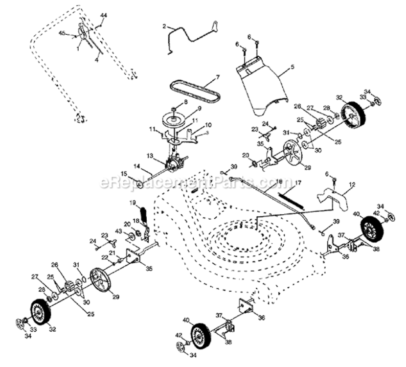 Page B Diagram and Parts List for PR55R621CA 2000-01 Poulan Lawn Mower