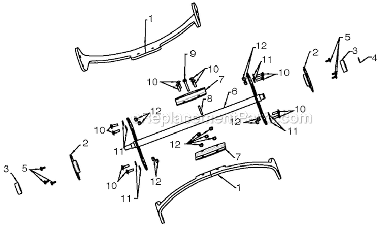 Auger Housing Impeller Diagram and Parts List for PR621ES 96182000402 - 2012-06 Poulan Snow Blower