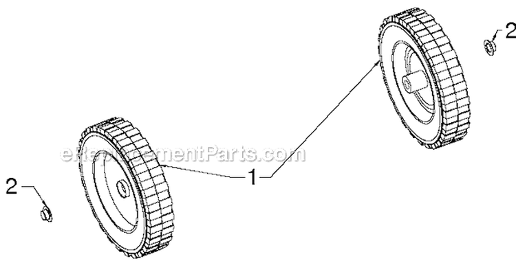 Wheels Tires Diagram and Parts List for PR621ES 96182000402 - 2012-06 Poulan Snow Blower