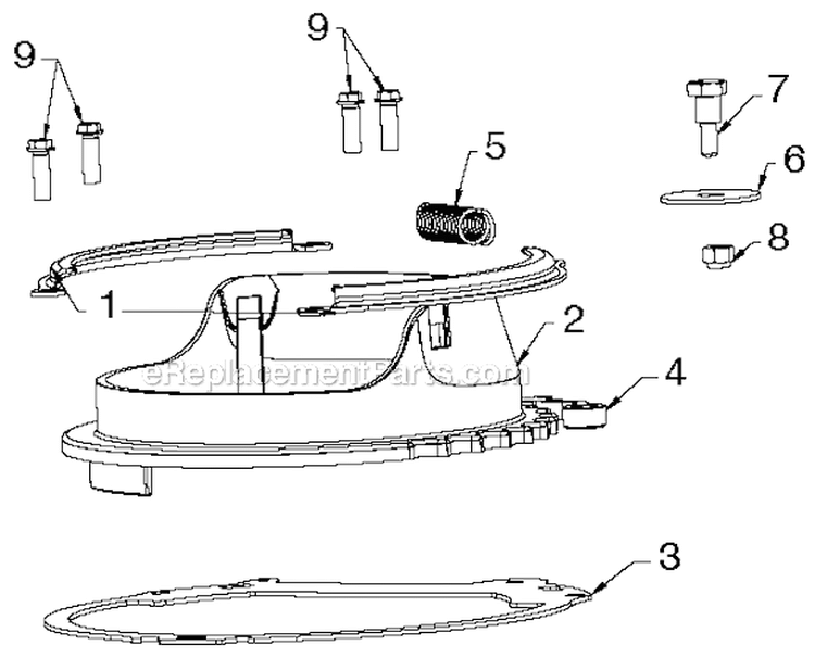 Control Panel Discharge Chute Diagram and Parts List for PR621ES 96182000402 - 2012-06 Poulan Snow Blower