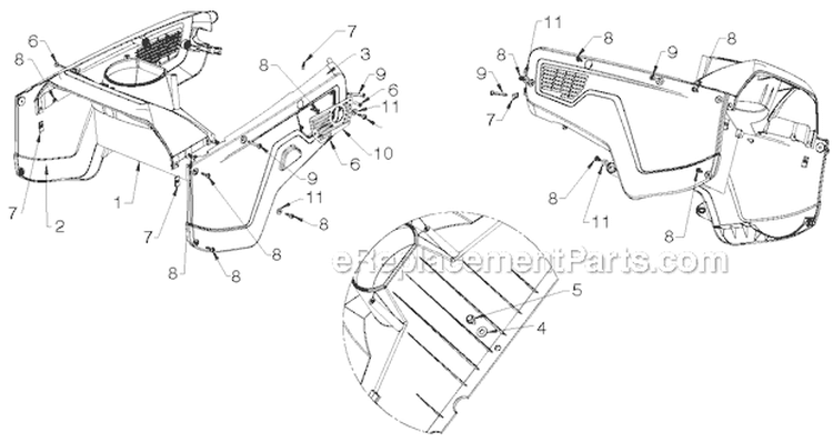 Cover Diagram and Parts List for PR621ES 96182000402 - 2012-06 Poulan Snow Blower