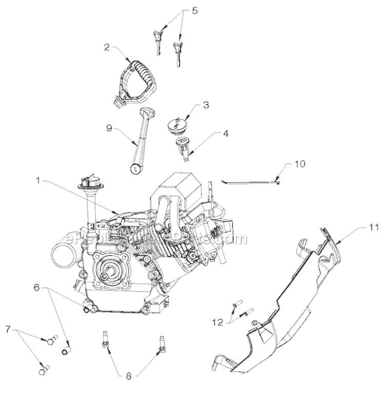 Engine Diagram and Parts List for PR621ES 96182000402 - 2012-06 Poulan Snow Blower